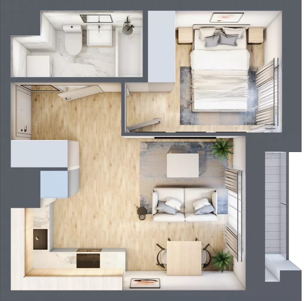 2 pokoje, mieszkanie 31,52 m², piętro 4, oferta nr M413, SeaBreeze, Świnoujście, Osiedle Matejki, ul. Jana Matejki 41