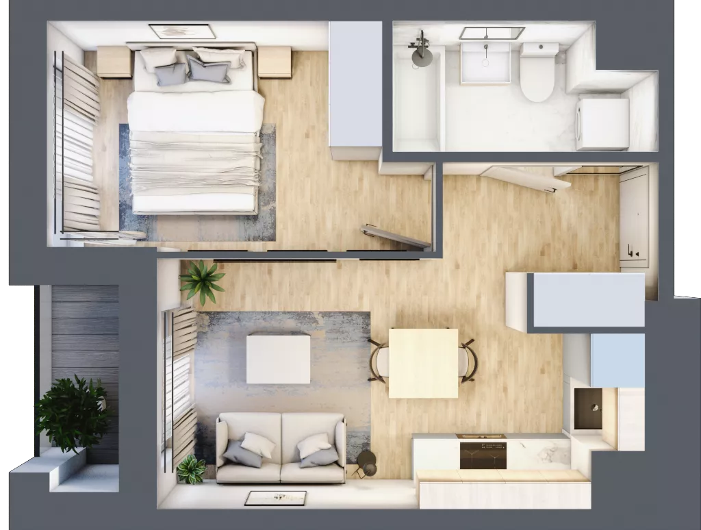 2 pokoje, mieszkanie 30,90 m², piętro 4, oferta nr M405, SeaBreeze, Świnoujście, Osiedle Matejki, ul. Jana Matejki 41