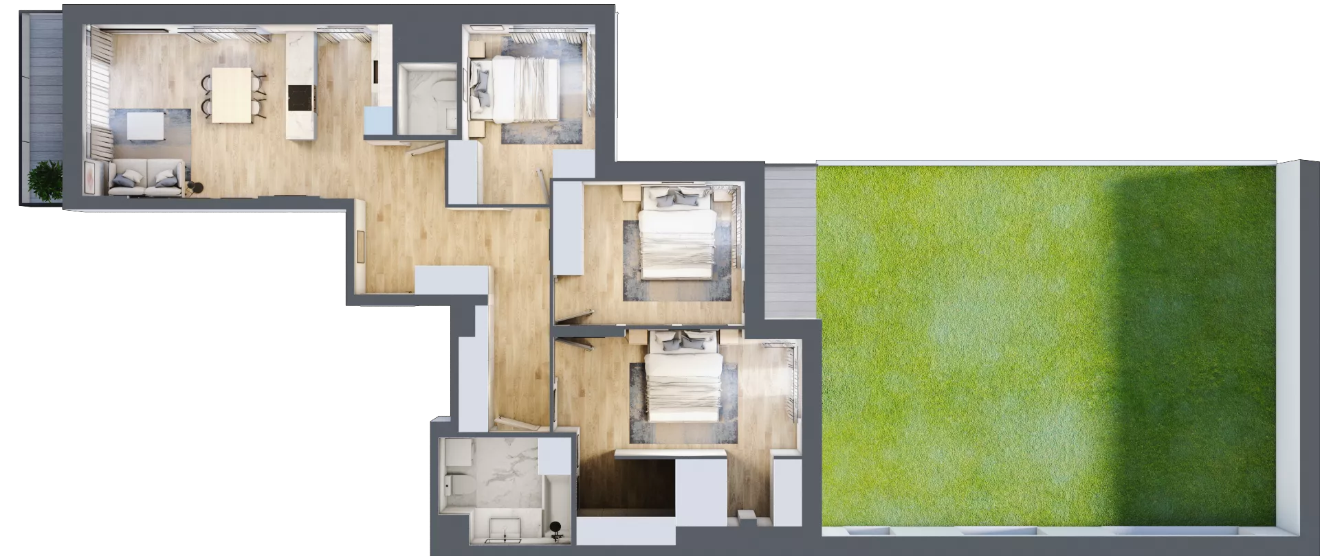 4 pokoje, mieszkanie 89,97 m², piętro 1, oferta nr M108, SeaBreeze, Świnoujście, Osiedle Matejki, ul. Jana Matejki 41