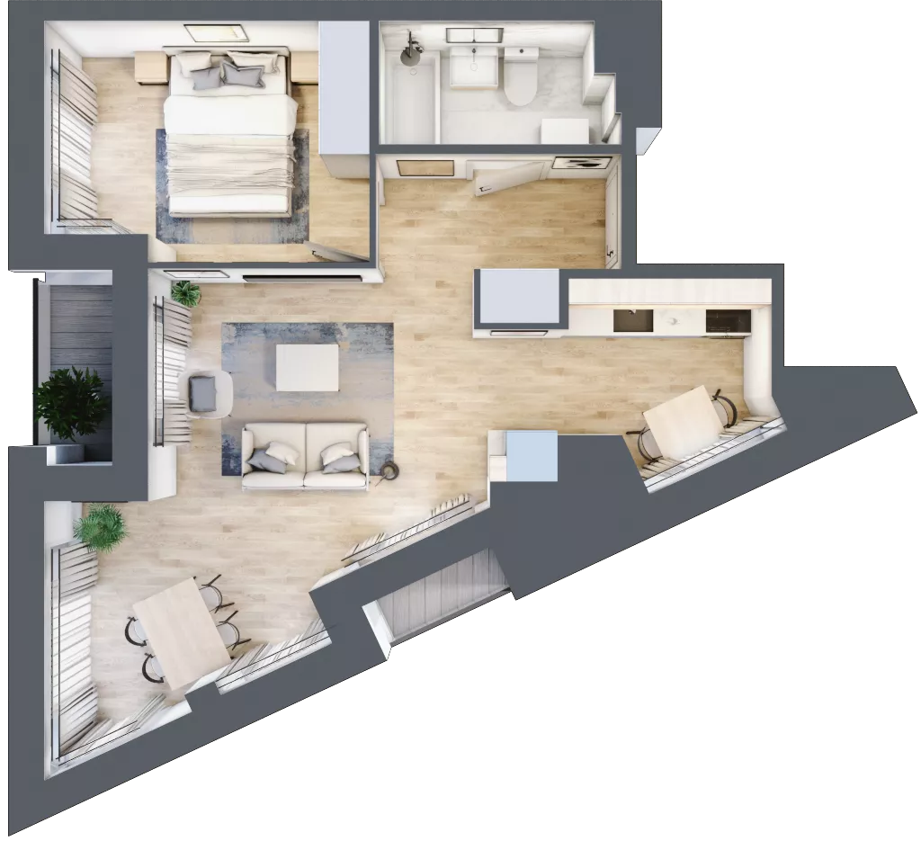 2 pokoje, mieszkanie 45,31 m², piętro 7, oferta nr M702, SeaBreeze, Świnoujście, Osiedle Matejki, ul. Jana Matejki 41