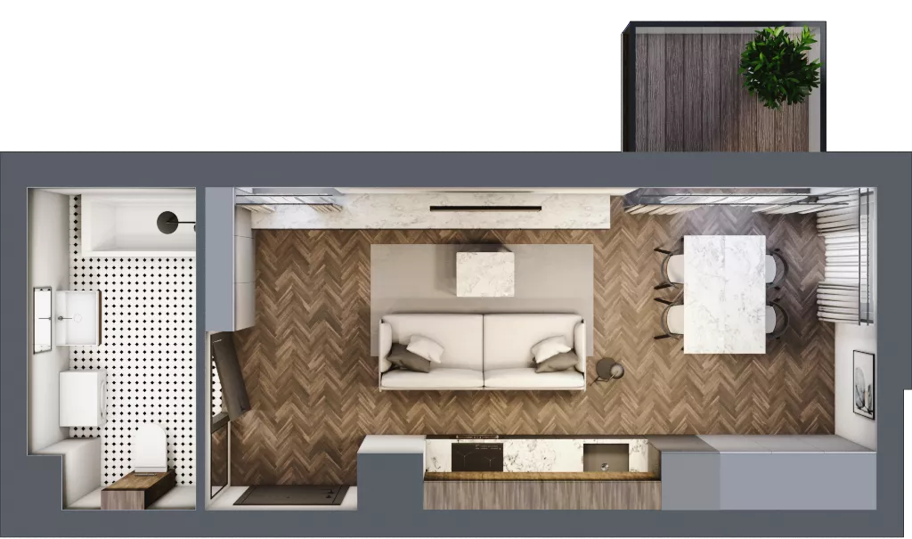 1 pokój, mieszkanie 28,09 m², piętro 1, oferta nr M6, Trybuny Ludów 3, Kraków, Podgórze Duchackie, Wola Duchacka, ul. Trybuny Ludów 3