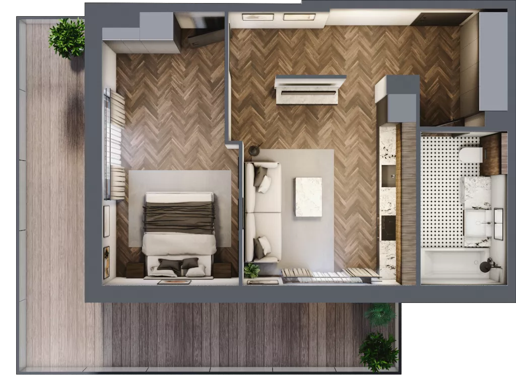 2 pokoje, mieszkanie 48,01 m², piętro 2, oferta nr B1.20, Zdrojowa Park, Busko-Zdrój, ul. Prof. W. Grotta