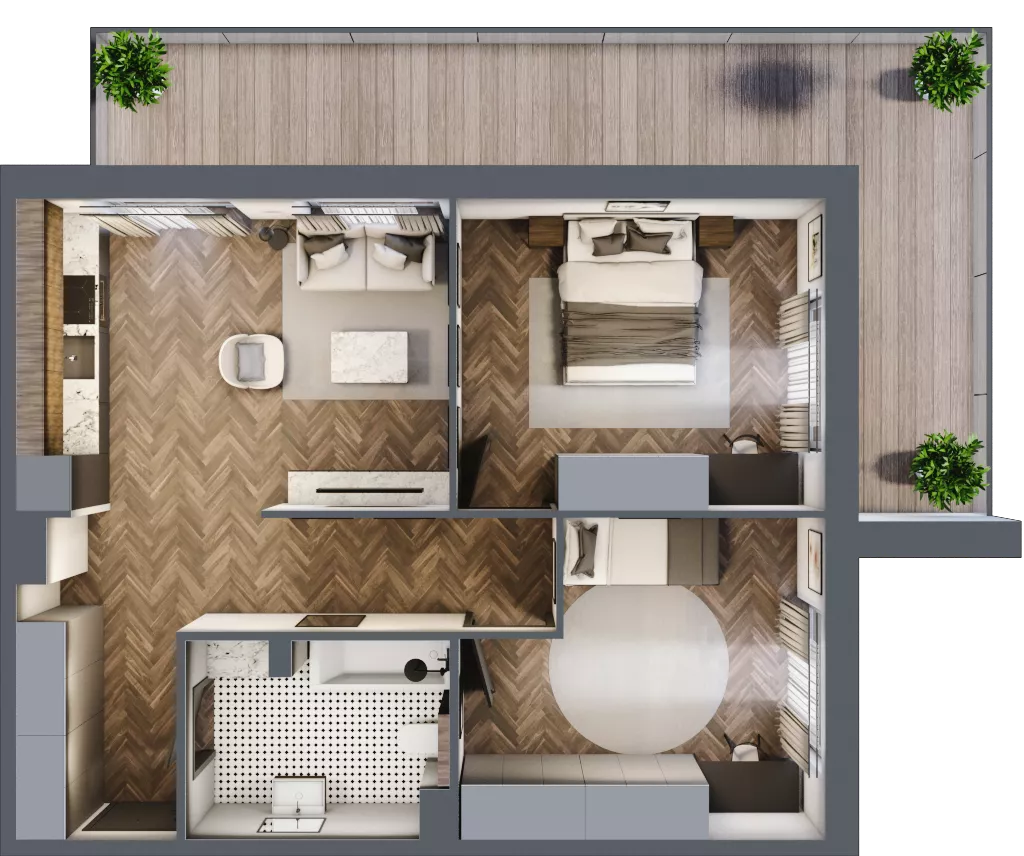 3 pokoje, mieszkanie 58,48 m², piętro 1, oferta nr B1.11, Zdrojowa Park, Busko-Zdrój, ul. Prof. W. Grotta