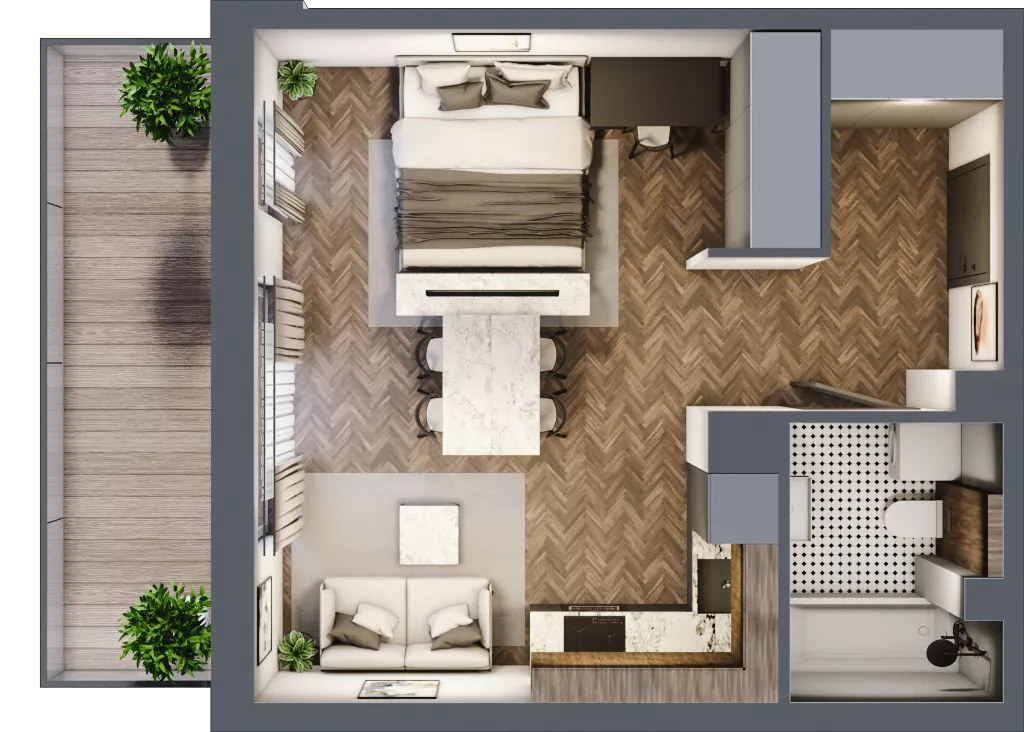 1 pokój, mieszkanie 35,05 m², parter, oferta nr B1.5, Zdrojowa Park, Busko-Zdrój, ul. Prof. W. Grotta