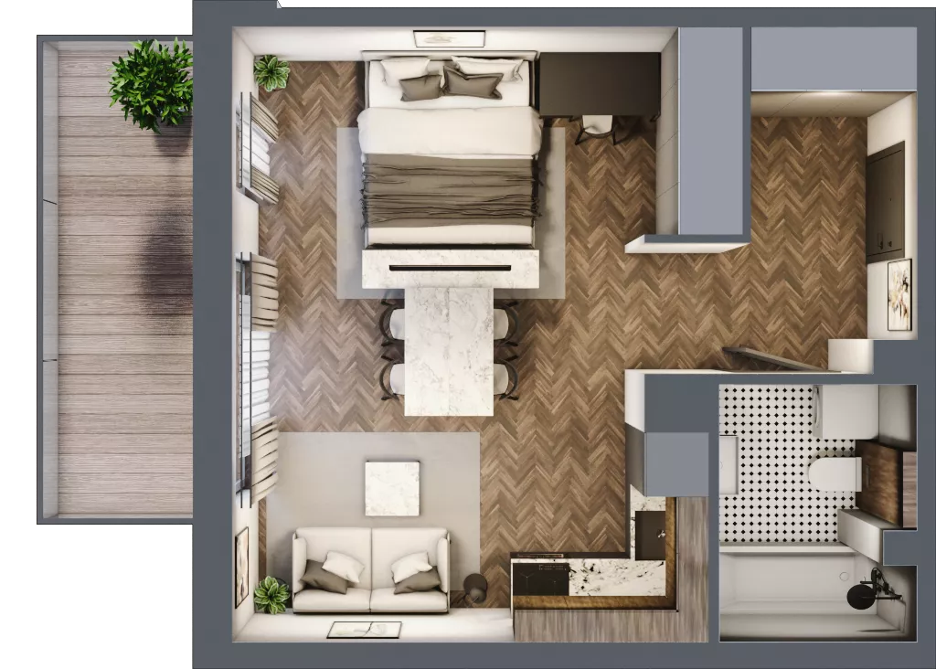 1 pokój, mieszkanie 35,06 m², piętro 1, oferta nr B1.14, Zdrojowa Park, Busko-Zdrój, ul. Prof. W. Grotta