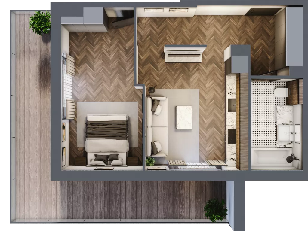 2 pokoje, mieszkanie 48,01 m², piętro 3, oferta nr B1.29, Zdrojowa Park, Busko-Zdrój, ul. Prof. W. Grotta