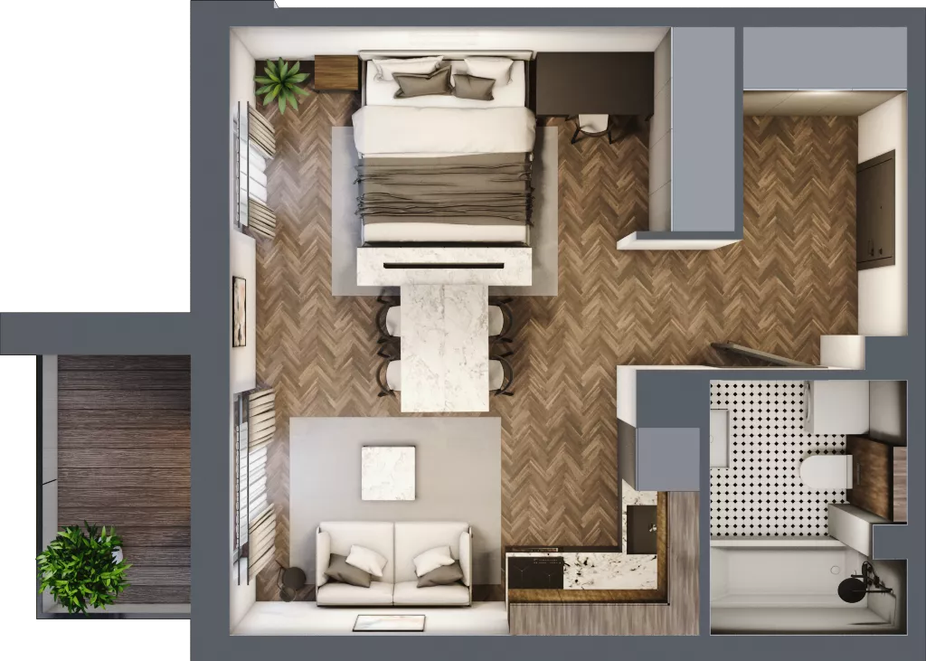 1 pokój, mieszkanie 35,03 m², piętro 3, oferta nr B1.33, Zdrojowa Park, Busko-Zdrój, ul. Prof. W. Grotta