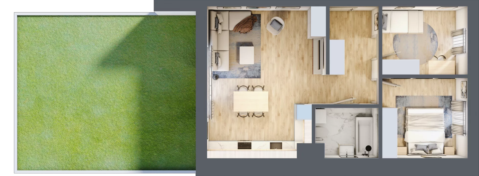 3 pokoje, mieszkanie 61,38 m², parter, oferta nr G01, Kiepury 33, Jelenia Góra, Zabobrze, ul. Jana Kiepury