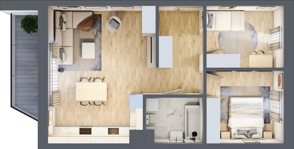 3 pokoje, mieszkanie 61,38 m², piętro 3, oferta nr G10, Kiepury 33, Jelenia Góra, Zabobrze, ul. Jana Kiepury
