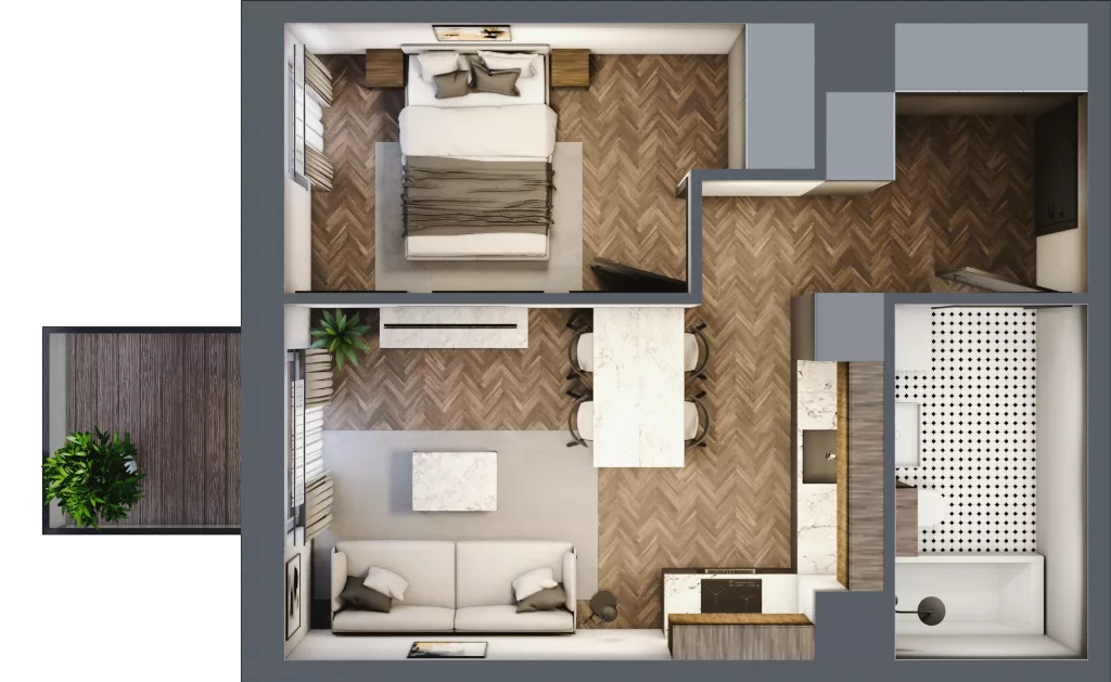 2 pokoje, mieszkanie 36,70 m², piętro 2, oferta nr M30, Punkt Wola, Kraków, Podgórze Duchackie, Wola Duchacka, ul. Trybuny Ludów 15