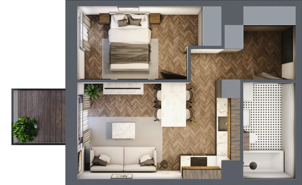 2 pokoje, mieszkanie 36,70 m², piętro 2, oferta nr M29, Punkt Wola, Kraków, Podgórze Duchackie, Wola Duchacka, ul. Trybuny Ludów 15