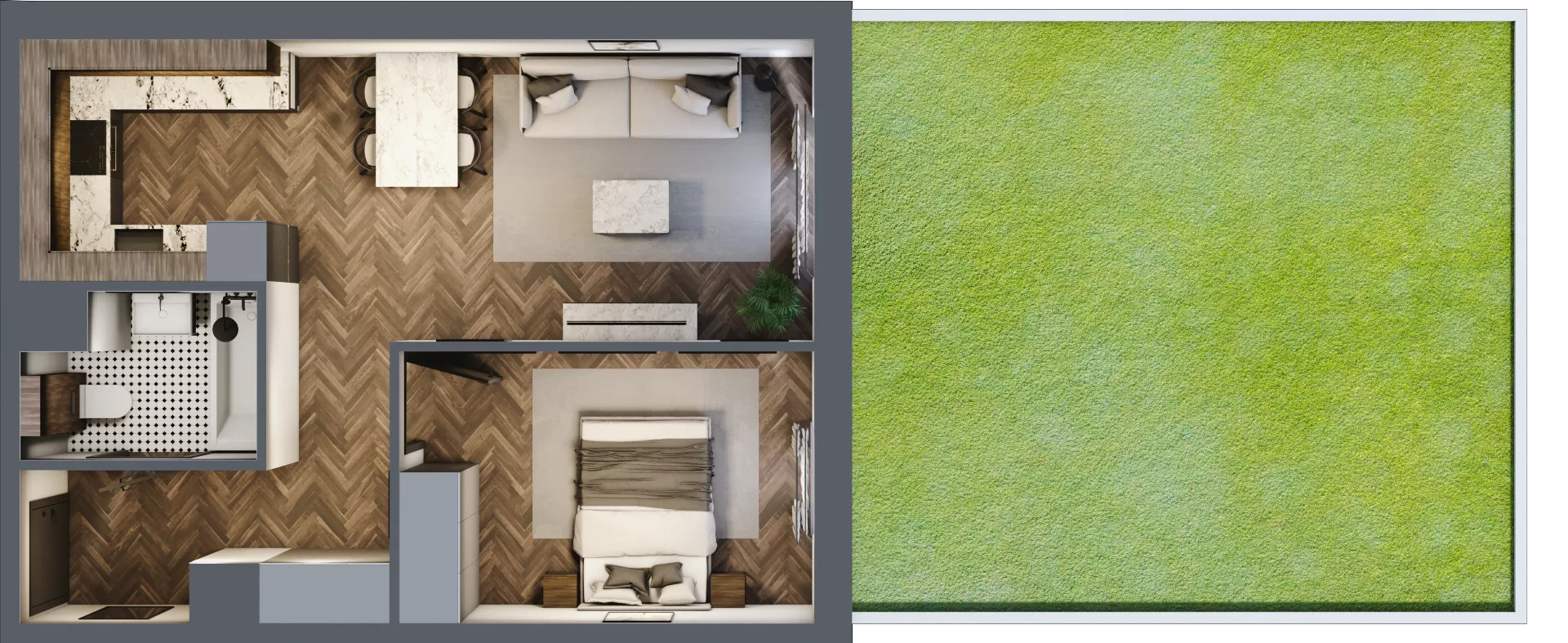 2 pokoje, mieszkanie 43,44 m², parter, oferta nr M10, Punkt Wola, Kraków, Podgórze Duchackie, Wola Duchacka, ul. Trybuny Ludów 15