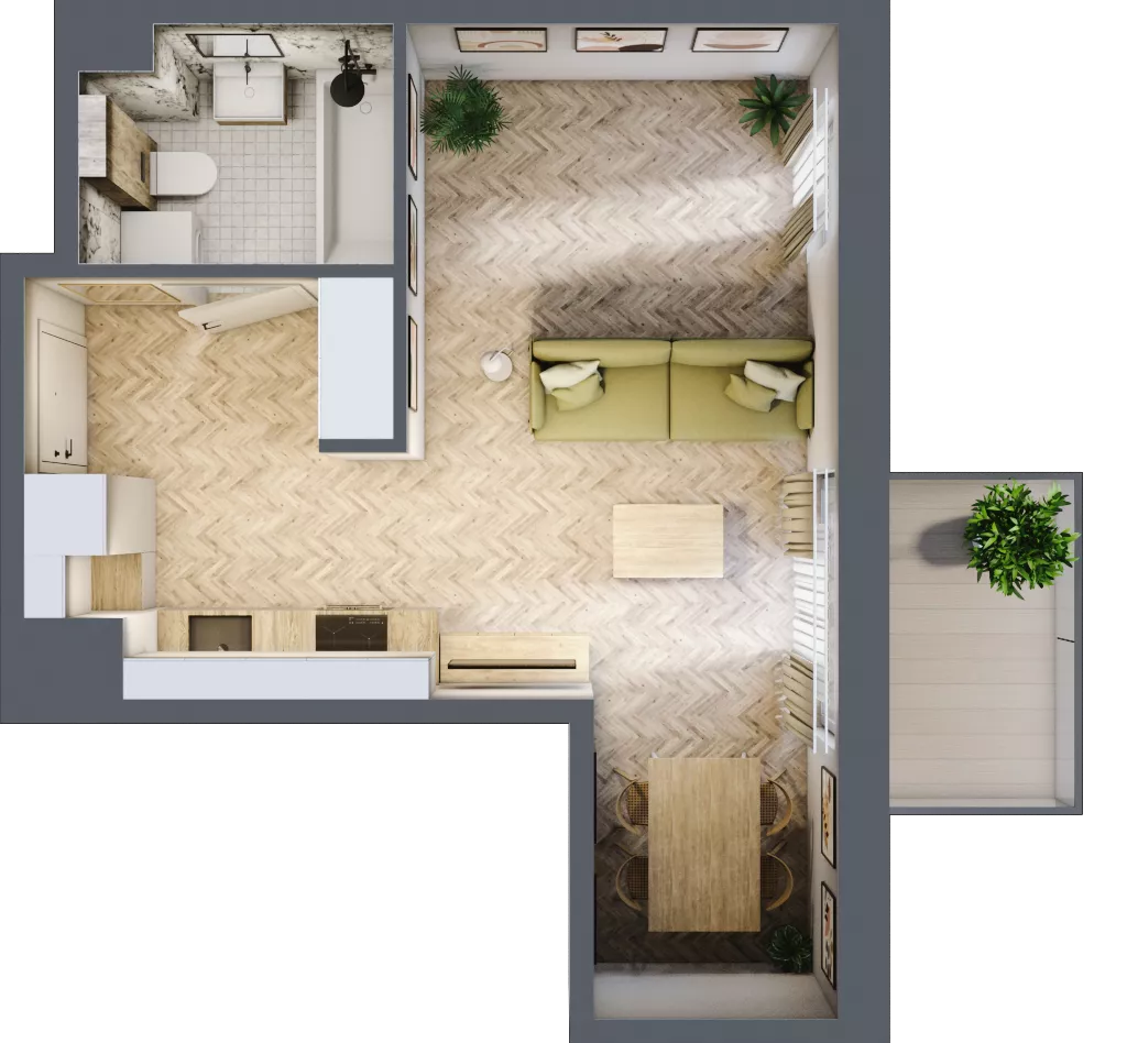 1 pokój, mieszkanie 31,76 m², piętro 2, oferta nr A.2.14, Nowe Miasto, Krzeszowice, ul. Czatkowice Górne / Majowa