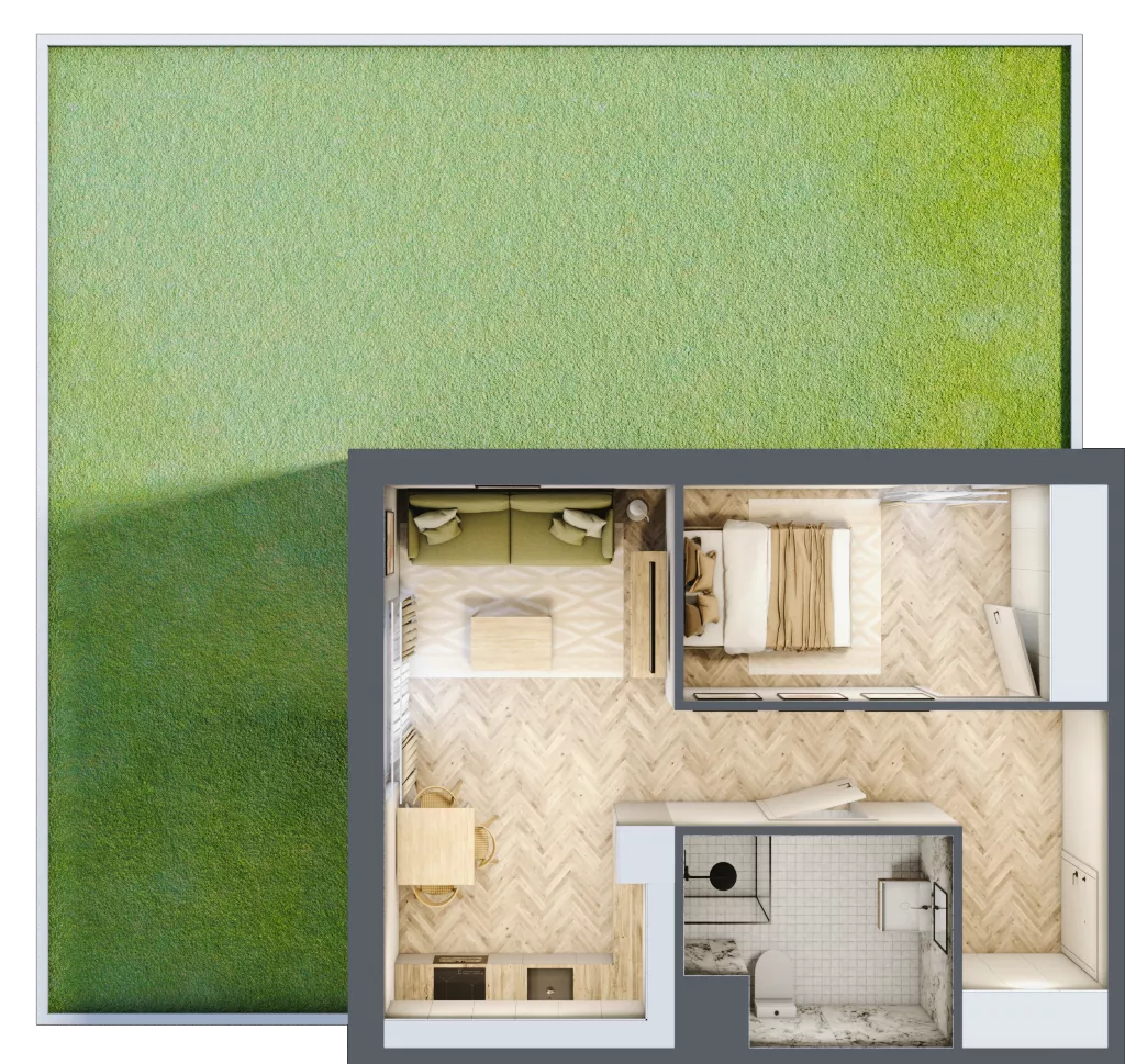 2 pokoje, mieszkanie 41,65 m², parter, oferta nr A.0.02, Nowe Miasto, Krzeszowice, ul. Czatkowice Górne / Majowa
