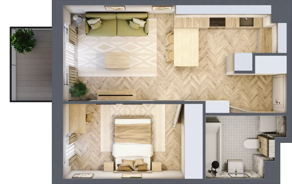 2 pokoje, mieszkanie 41,35 m², piętro 2, oferta nr A.2.18, Nowe Miasto, Krzeszowice, ul. Czatkowice Górne / Majowa