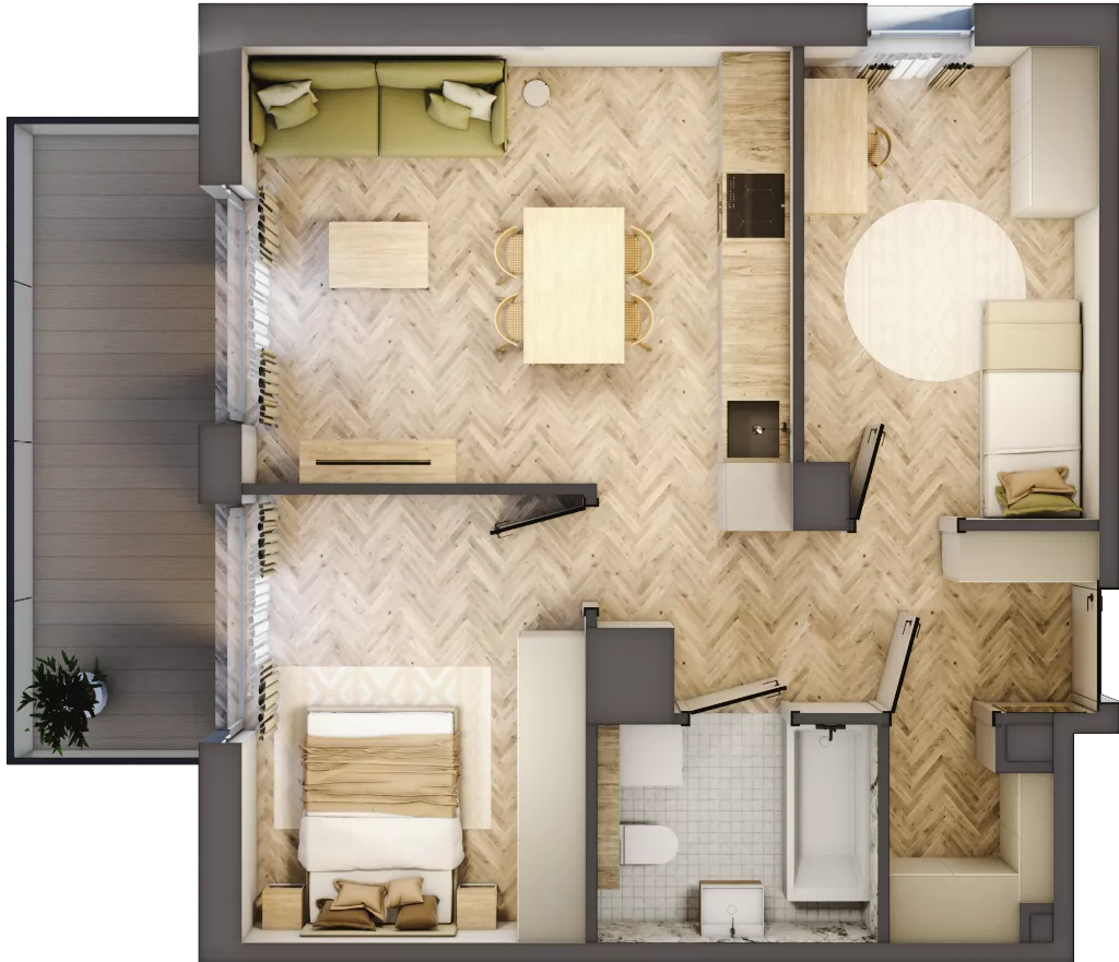 3 pokoje, mieszkanie 50,44 m², piętro 4, oferta nr A.4.29, Nowe Miasto, Krzeszowice, ul. Czatkowice Górne / Majowa