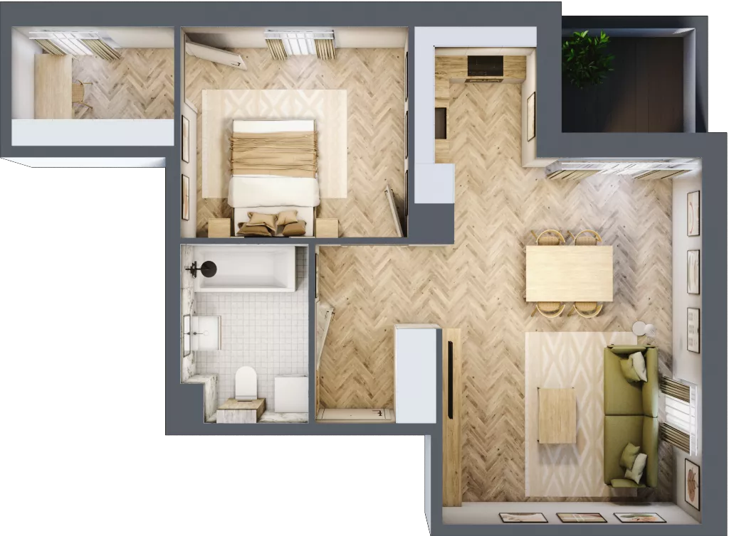 2 pokoje, mieszkanie 50,45 m², piętro 2, oferta nr A.2.20, Nowe Miasto, Krzeszowice, ul. Czatkowice Górne / Majowa