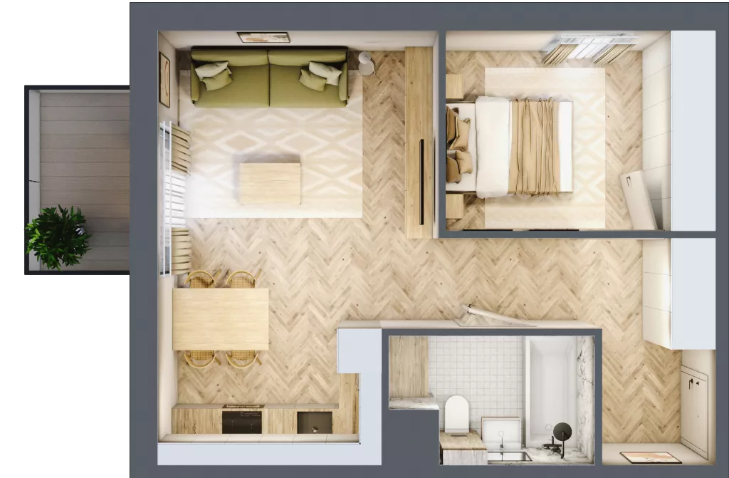 2 pokoje, mieszkanie 41,81 m², piętro 2, oferta nr A.2.16, Nowe Miasto, Krzeszowice, ul. Czatkowice Górne / Majowa