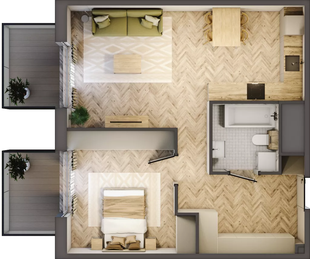 2 pokoje, mieszkanie 53,13 m², piętro 4, oferta nr A.4.30, Nowe Miasto, Krzeszowice, ul. Czatkowice Górne / Majowa