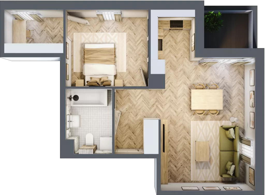 2 pokoje, mieszkanie 50,45 m², piętro 3, oferta nr A.3.27, Nowe Miasto, Krzeszowice, ul. Czatkowice Górne / Majowa