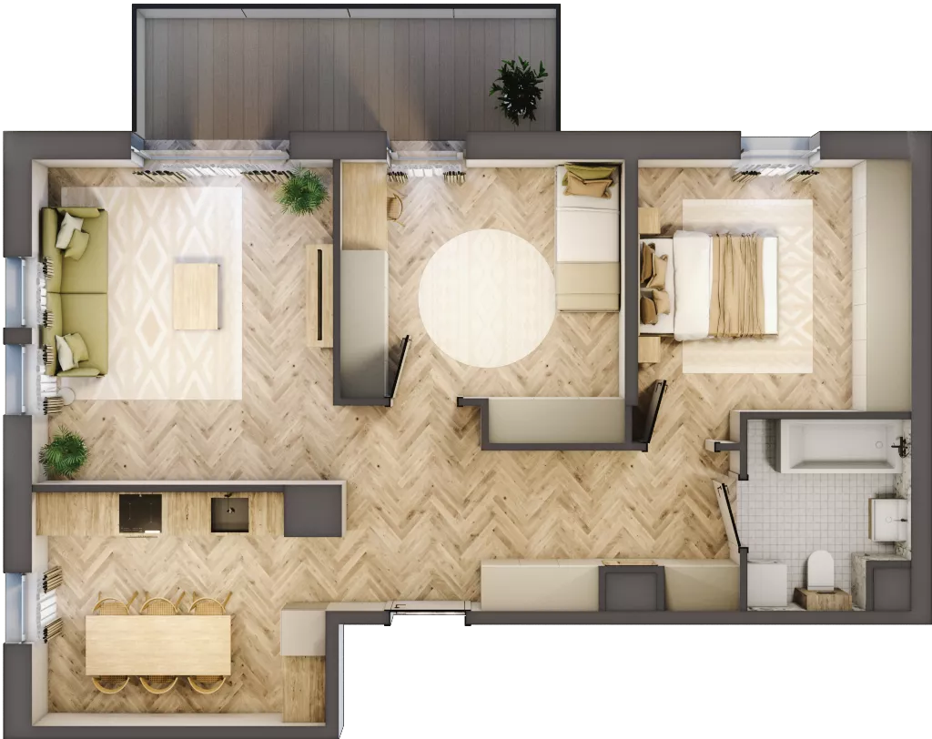 3 pokoje, mieszkanie 66,02 m², piętro 4, oferta nr C.4.44, Nowe Miasto, Krzeszowice, ul. Czatkowice Górne / Majowa