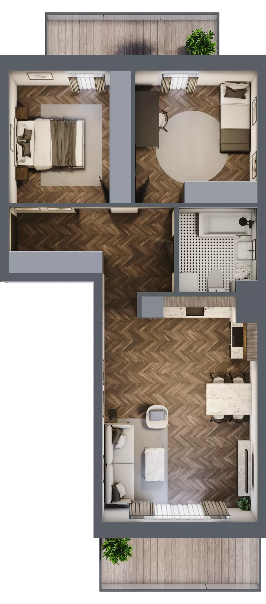 3 pokoje, mieszkanie 65,38 m², piętro 5, oferta nr K2.21, Elzam Tower, Elbląg, ul. Oboźna