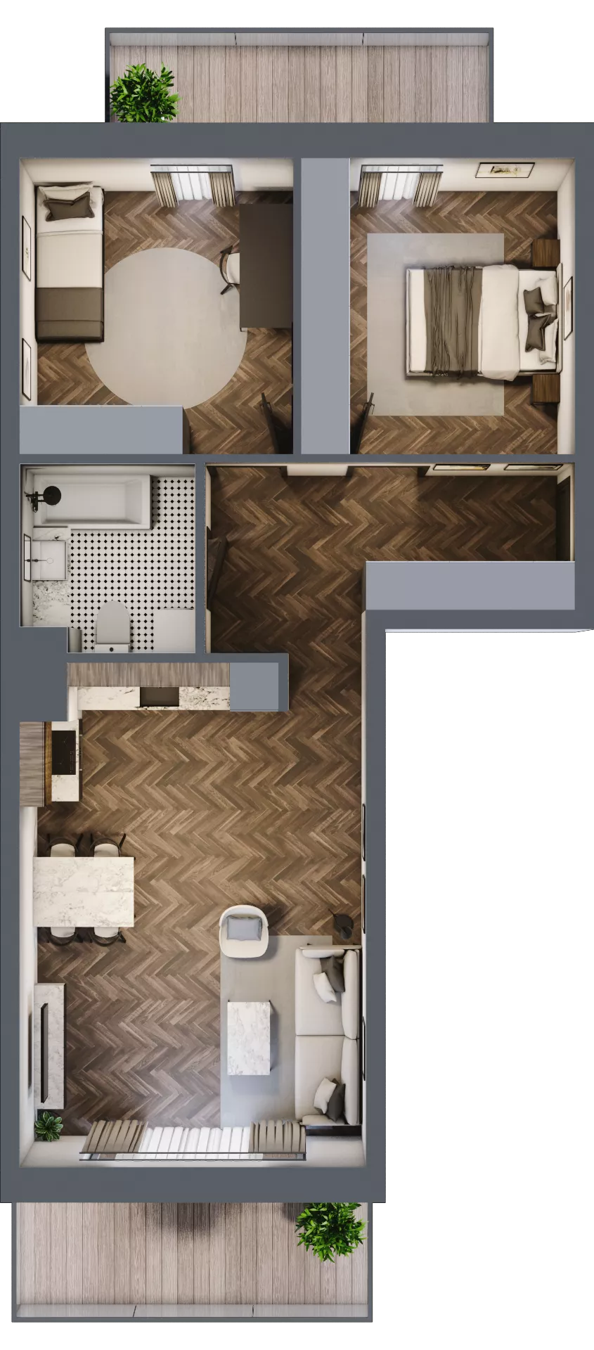3 pokoje, mieszkanie 65,38 m², piętro 2, oferta nr K2.12, Elzam Tower, Elbląg, ul. Oboźna