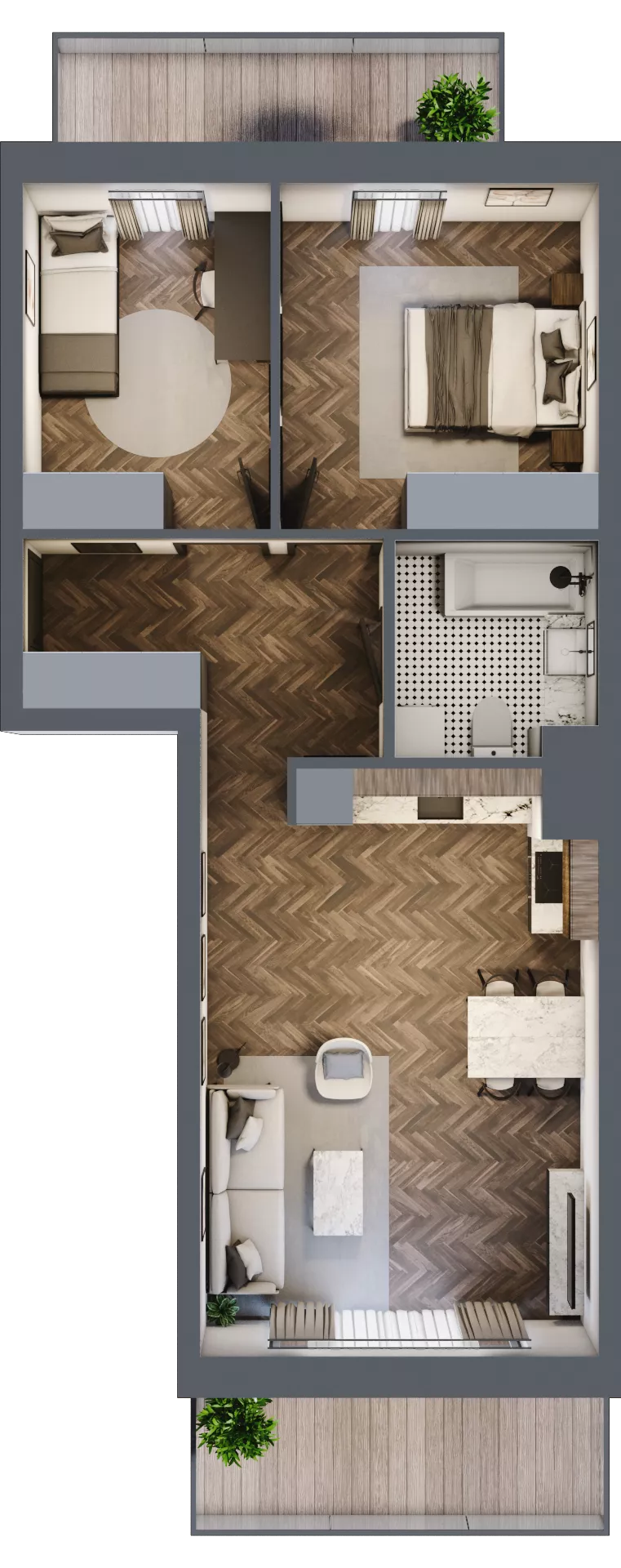 3 pokoje, mieszkanie 61,34 m², piętro 3, oferta nr K1.15, Elzam Tower, Elbląg, ul. Oboźna