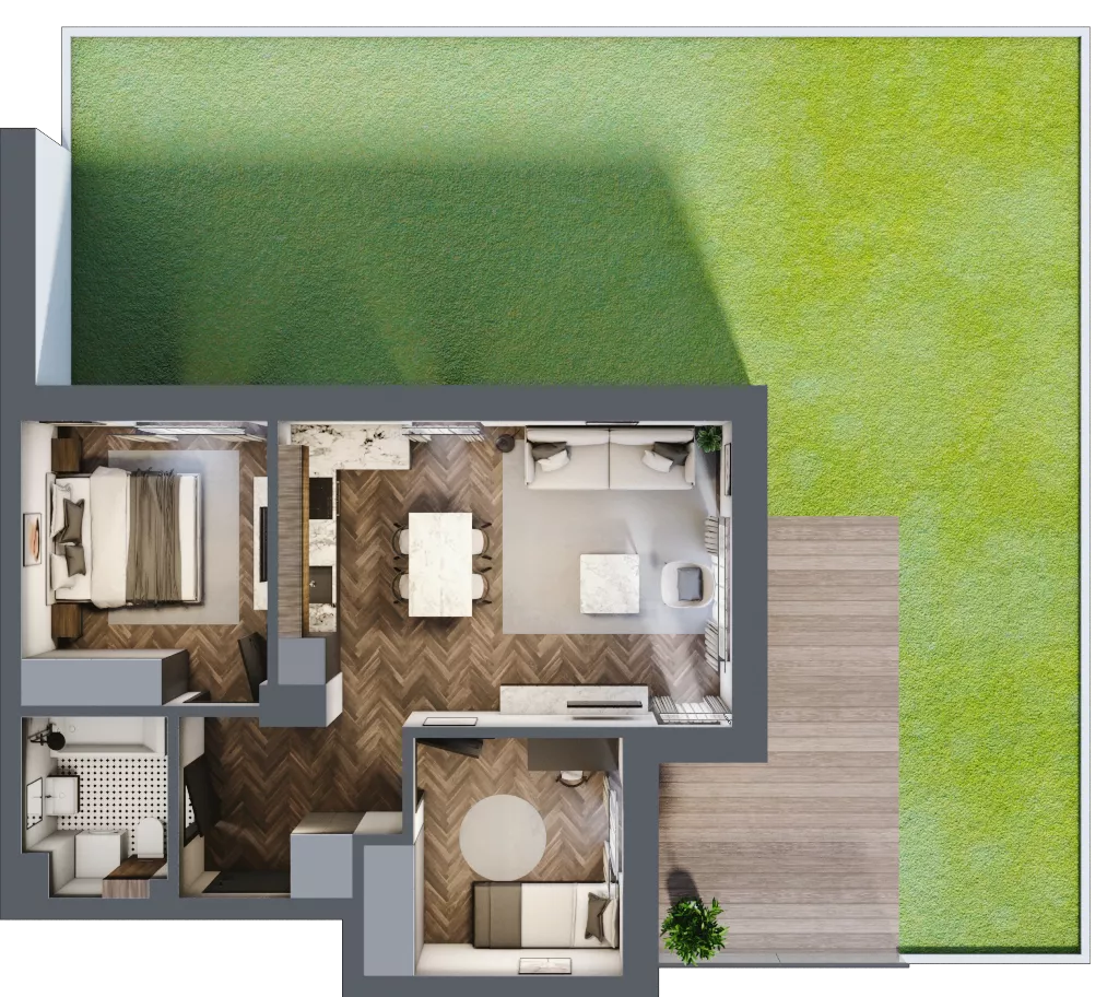 3 pokoje, mieszkanie 53,38 m², parter, oferta nr B1.M3, Załęże Premium, Rzeszów, Załęże, ul. Świętego Floriana