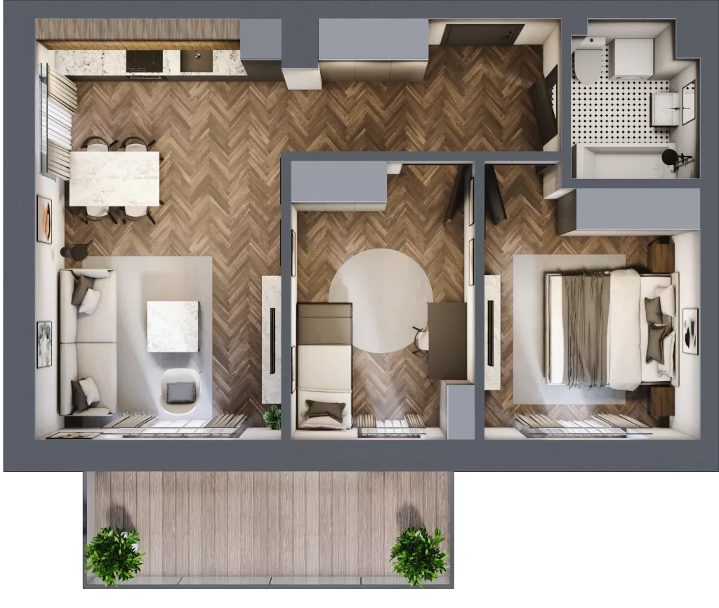 3 pokoje, mieszkanie 56,25 m², piętro 1, oferta nr B1.M5, Załęże Premium, Rzeszów, Załęże, ul. Świętego Floriana