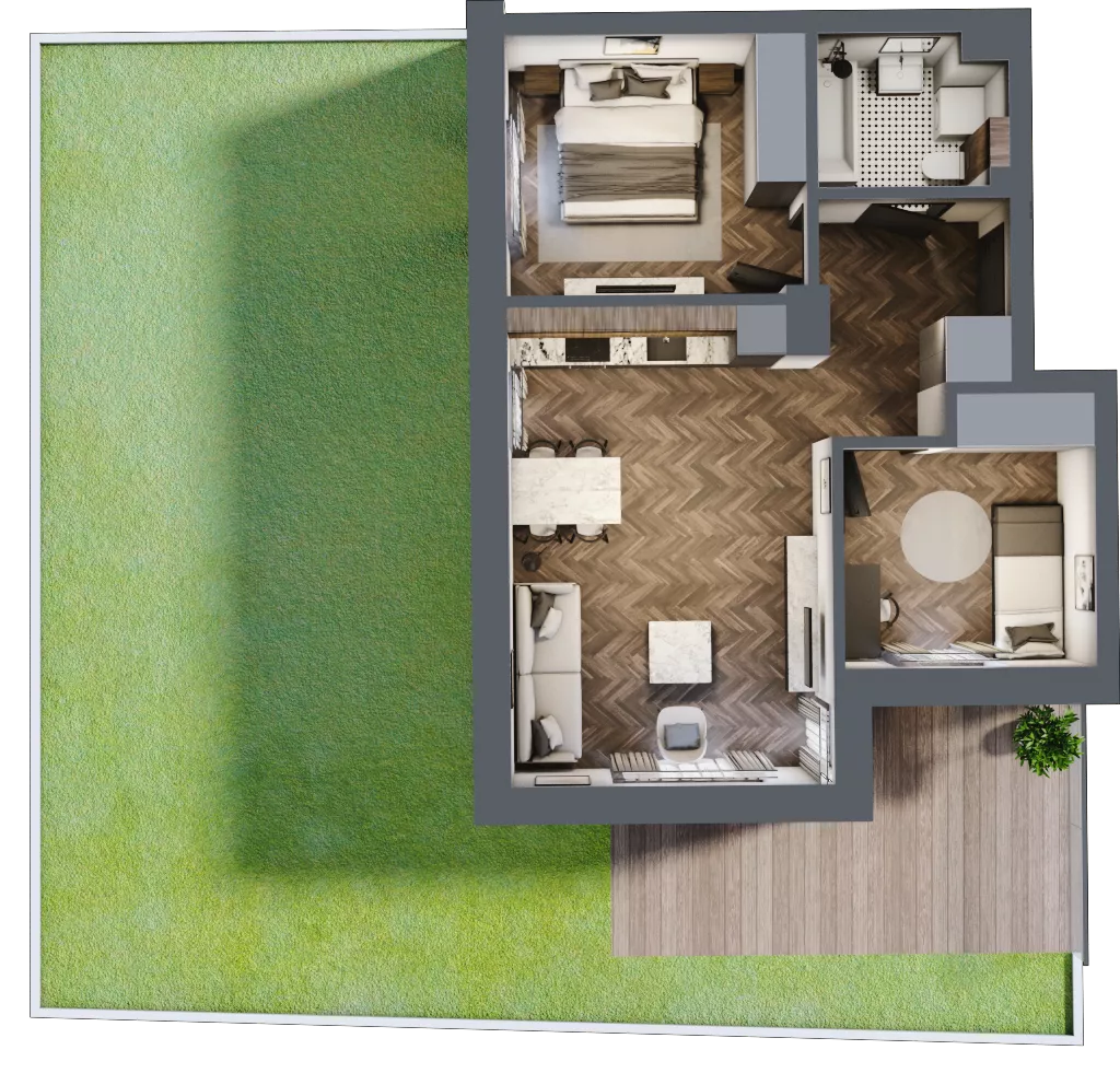 3 pokoje, mieszkanie 53,40 m², parter, oferta nr B2.M2, Załęże Premium, Rzeszów, Załęże, ul. Świętego Floriana