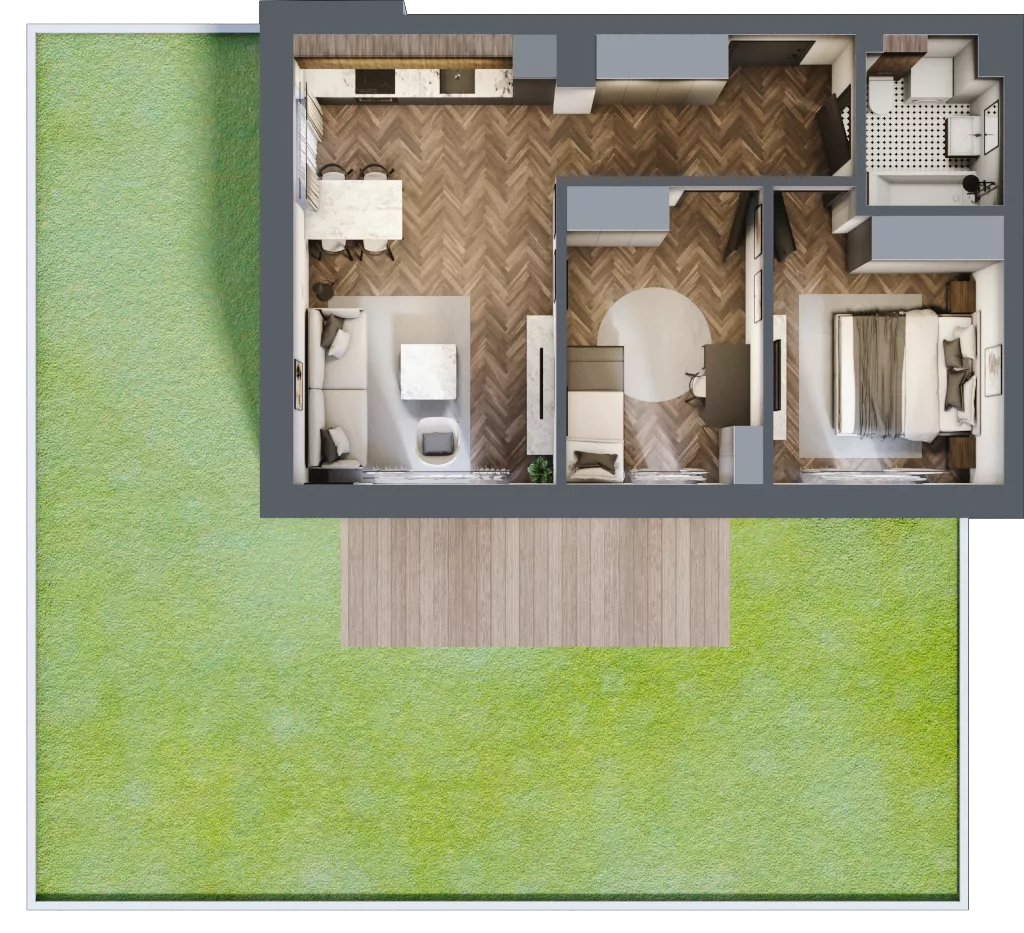 3 pokoje, mieszkanie 56,25 m², parter, oferta nr B2.M1, Załęże Premium, Rzeszów, Załęże, ul. Świętego Floriana