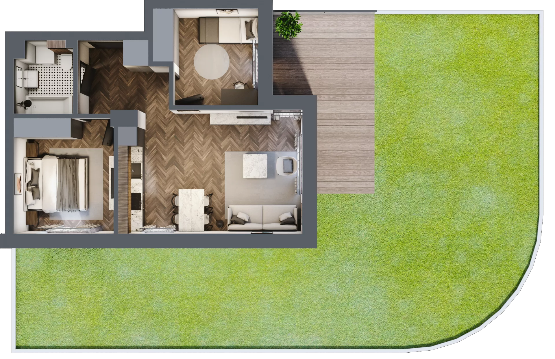 3 pokoje, mieszkanie 53,40 m², parter, oferta nr B3.M2, Załęże Premium, Rzeszów, Załęże, ul. Świętego Floriana