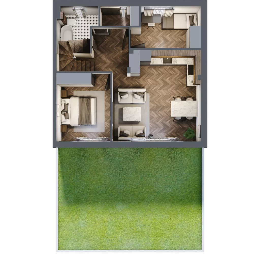 4 pokoje, mieszkanie 78,90 m², parter, oferta nr D1, Zgodna Park, Libertów, ul. Zgodna
