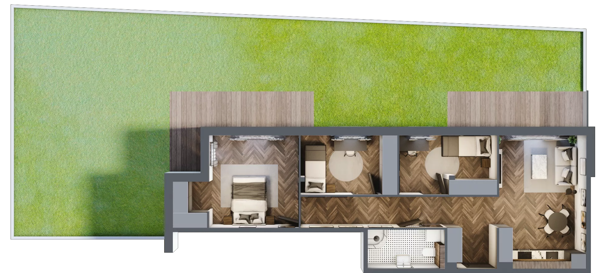 4 pokoje, apartament 69,90 m², parter, oferta nr 2, Rezydencja Wczasowa, Ełk, Szyba, ul. Wczasowa 7