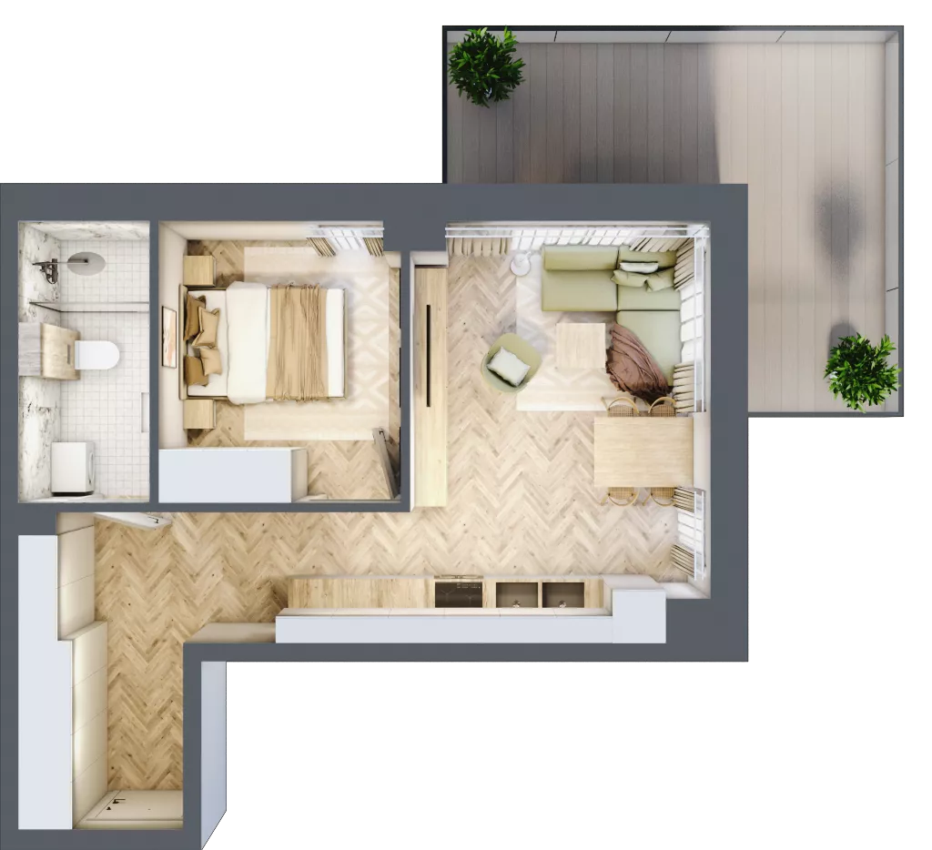2 pokoje, apartament 40,21 m², piętro 2, oferta nr B3/21, Apartamenty Klimatyczna, Gdańsk, Wyspa Sobieszewska, ul. Klimatyczna 88