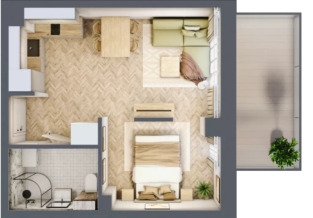 2 pokoje, apartament inwestycyjny 30,84 m², piętro 1, oferta nr B2/13, Apartamenty Klimatyczna, Gdańsk, Wyspa Sobieszewska, ul. Klimatyczna 88