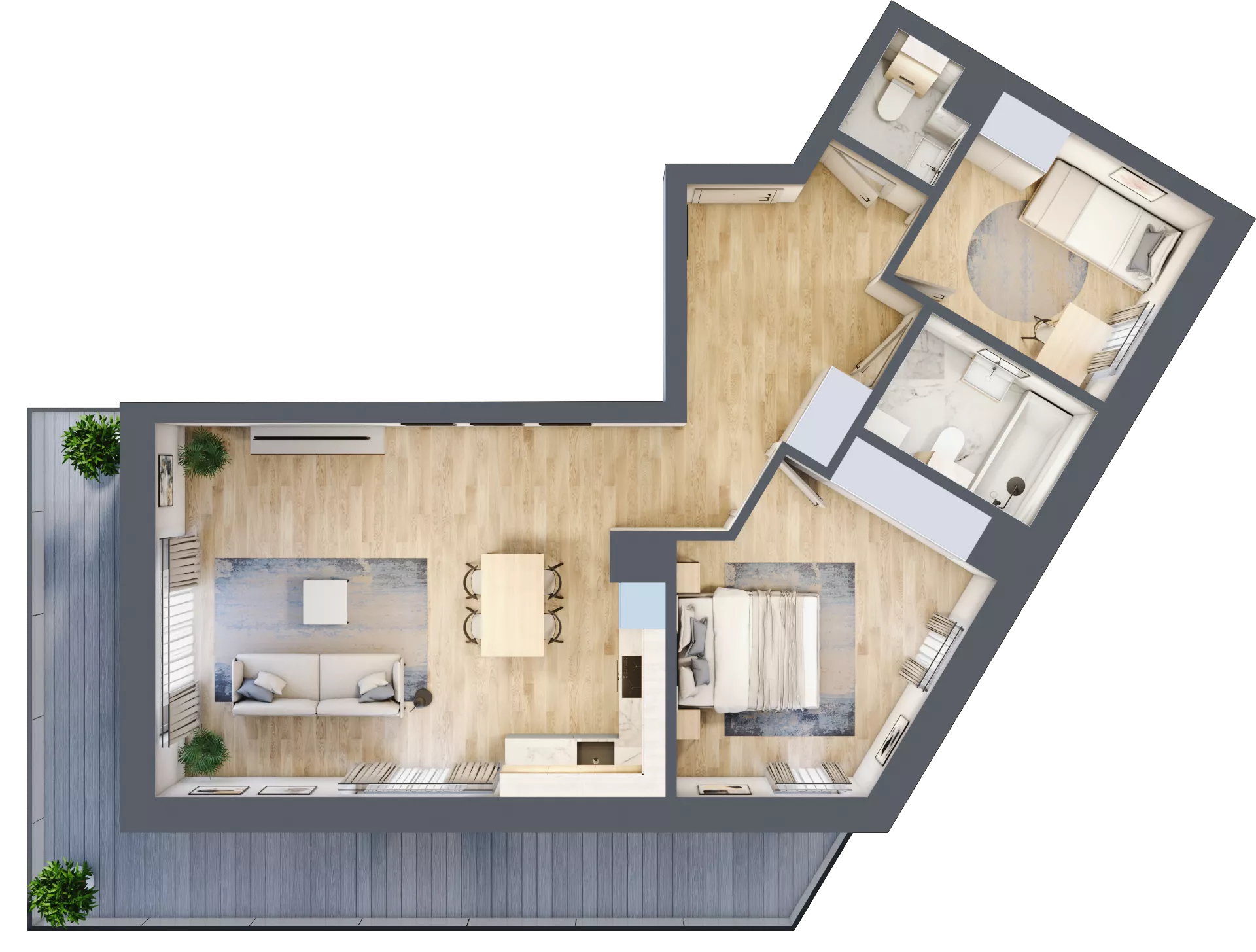 3 pokoje, mieszkanie 71,33 m², piętro 2, oferta nr 1-9, Park Chopina, Otwock, ul. Fryderyka Chopina 11