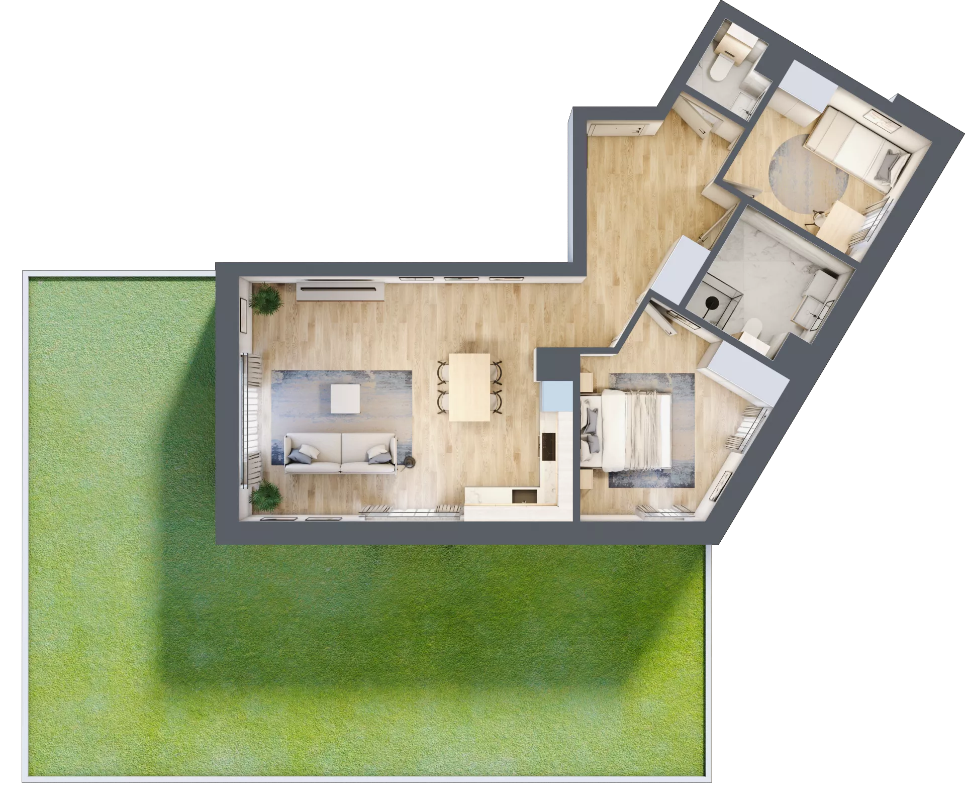3 pokoje, mieszkanie 71,31 m², parter, oferta nr 1-3, Park Chopina, Otwock, ul. Fryderyka Chopina 11