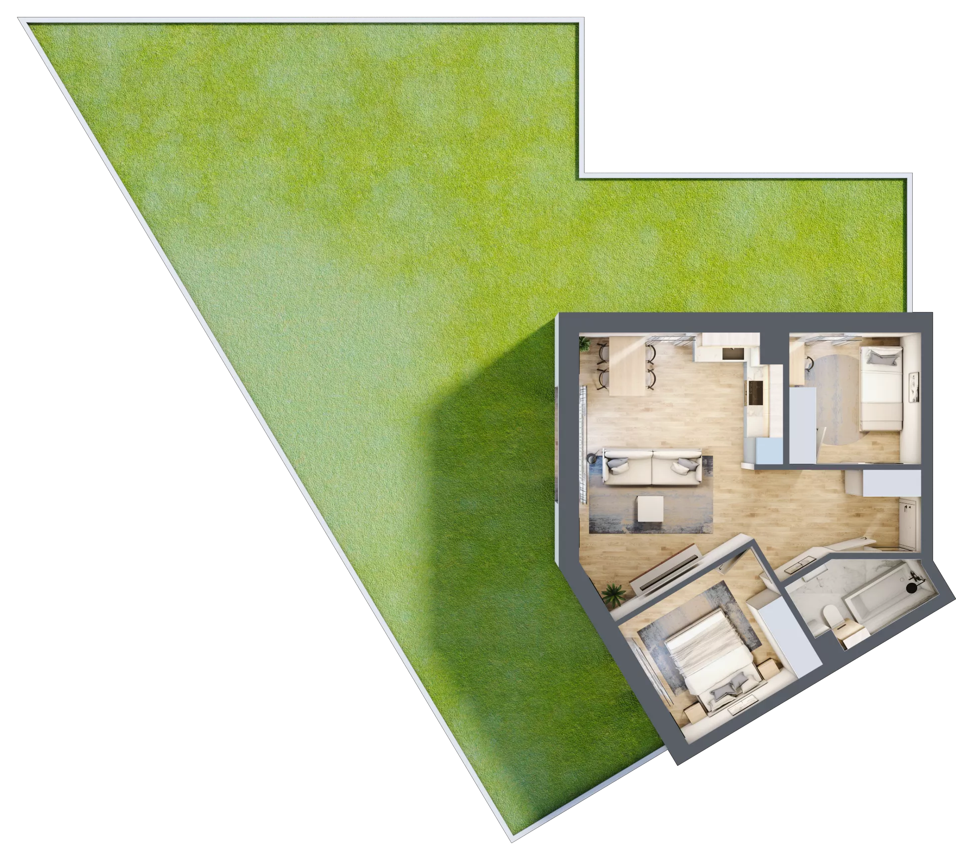 3 pokoje, mieszkanie 55,70 m², parter, oferta nr 1-1, Park Chopina, Otwock, ul. Fryderyka Chopina 11