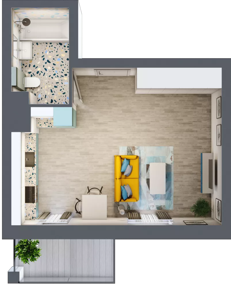 1 pokój, mieszkanie 32,02 m², piętro 6, oferta nr M161, Kwietny Ogród, Lublin, Czechów Północny, Czechów Północny, ul. Edwarda Wojtasa