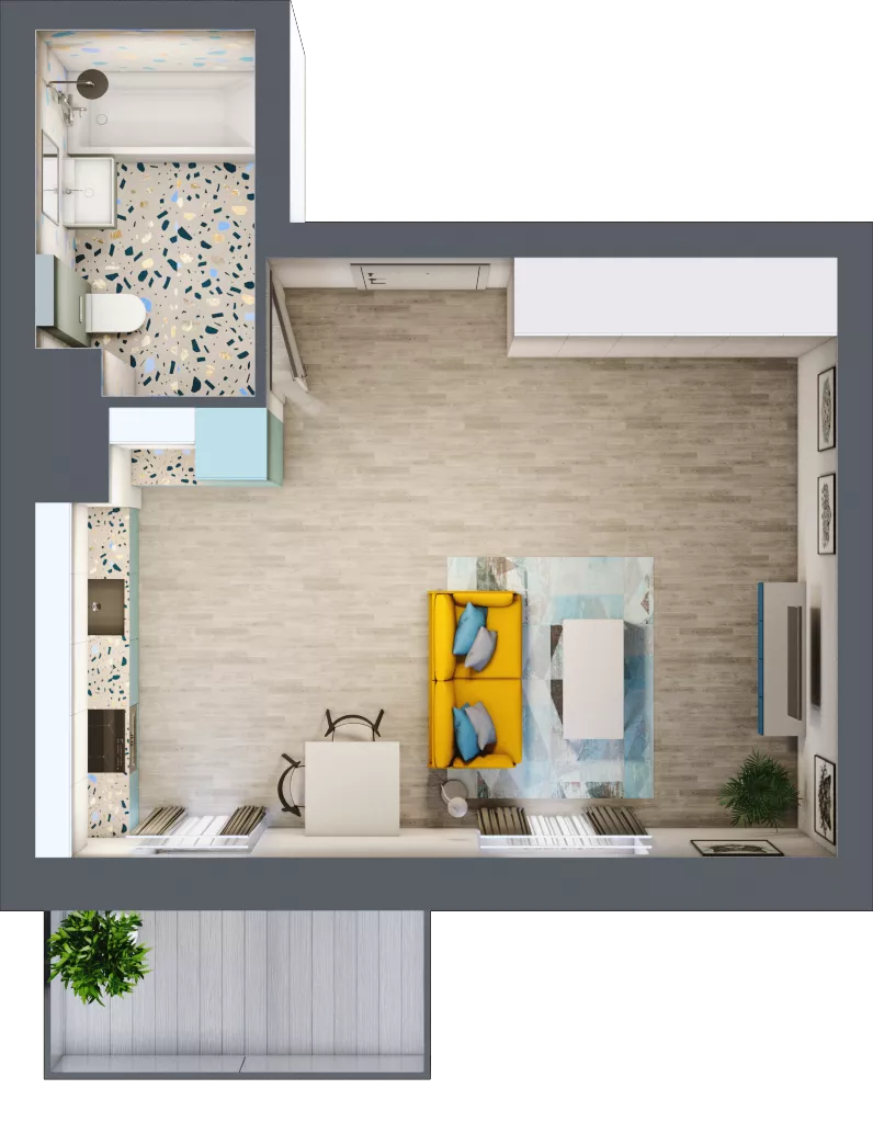 1 pokój, mieszkanie 32,02 m², piętro 5, oferta nr M153, Kwietny Ogród, Lublin, Czechów Północny, Czechów Północny, ul. Edwarda Wojtasa