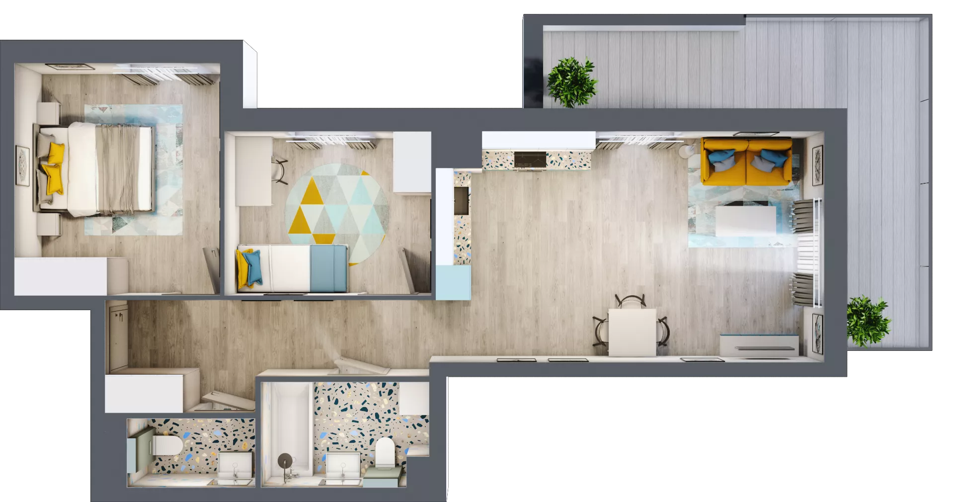 3 pokoje, mieszkanie 58,74 m², piętro 2, oferta nr M125, Kwietny Ogród, Lublin, Czechów Północny, Czechów Północny, ul. Edwarda Wojtasa