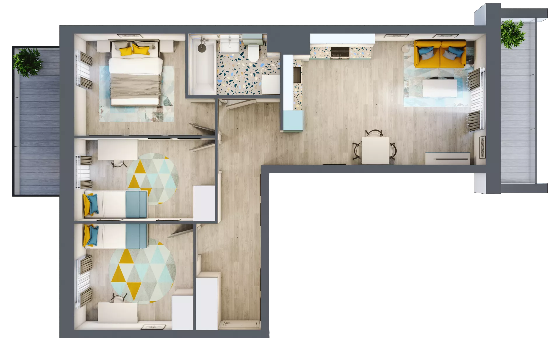 4 pokoje, mieszkanie 65,62 m², piętro 4, oferta nr M87, Kwietny Ogród, Lublin, Czechów Północny, Czechów Północny, ul. Edwarda Wojtasa