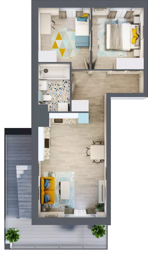 3 pokoje, mieszkanie 49,52 m², piętro 7, oferta nr M202, Kwietny Ogród, Lublin, Czechów Północny, Czechów Północny, ul. Edwarda Wojtasa