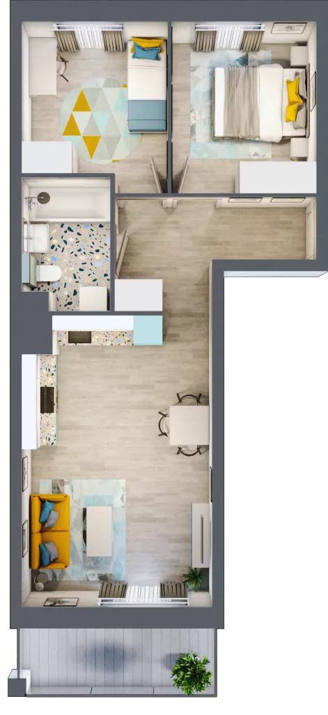 3 pokoje, mieszkanie 49,52 m², piętro 7, oferta nr M170, Kwietny Ogród, Lublin, Czechów Północny, Czechów Północny, ul. Edwarda Wojtasa