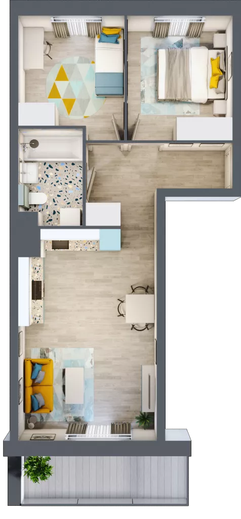 3 pokoje, mieszkanie 49,52 m², parter, oferta nr M35, Kwietny Ogród, Lublin, Czechów Północny, Czechów Północny, ul. Edwarda Wojtasa