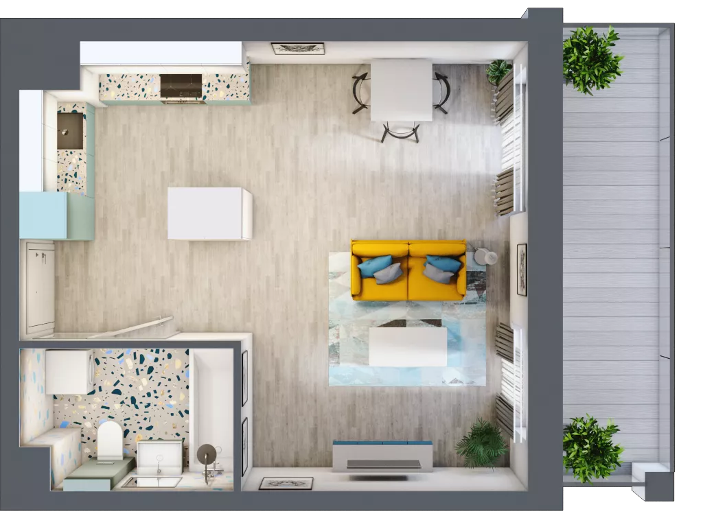 1 pokój, mieszkanie 32,06 m², piętro 6, oferta nr M156, Kwietny Ogród, Lublin, Czechów Północny, Czechów Północny, ul. Edwarda Wojtasa