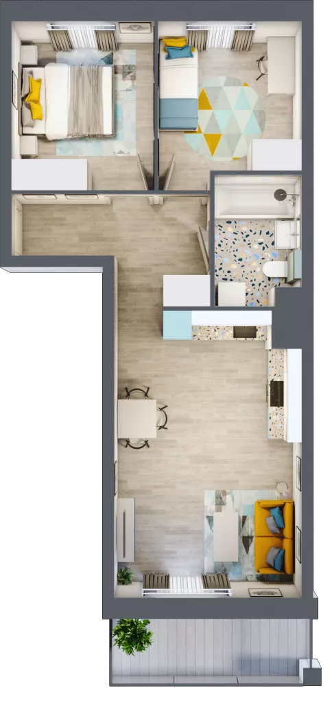 3 pokoje, mieszkanie 49,52 m², piętro 5, oferta nr M191, Kwietny Ogród, Lublin, Czechów Północny, Czechów Północny, ul. Edwarda Wojtasa
