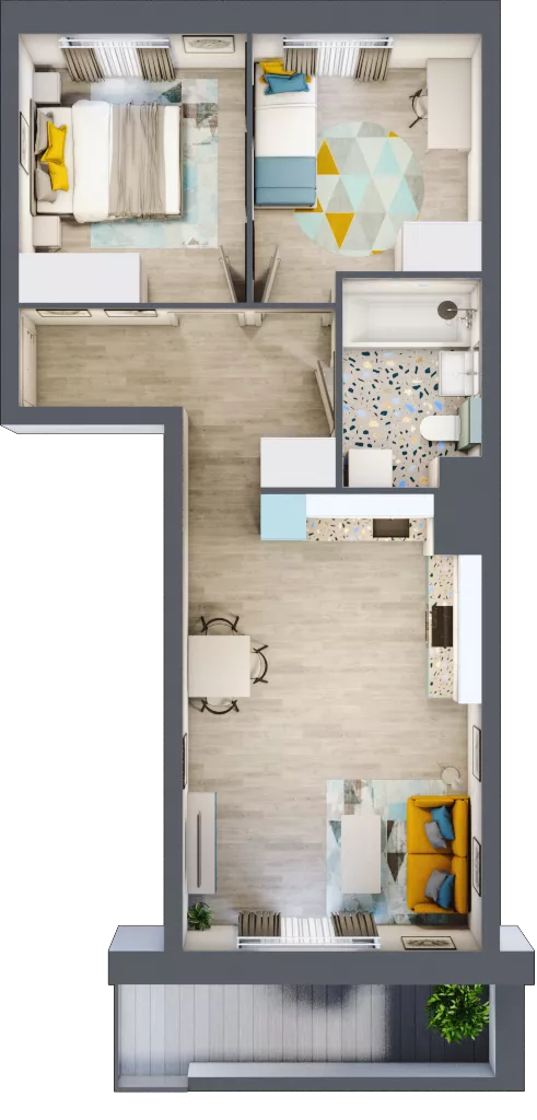 3 pokoje, mieszkanie 49,52 m², parter, oferta nr M32, Kwietny Ogród, Lublin, Czechów Północny, Czechów Północny, ul. Edwarda Wojtasa